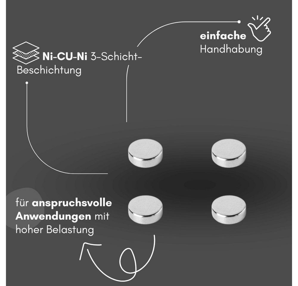 MaajeeKuto Magnet Neodym Magnet Ø3x1 mm N42 – Scheibenmagnet 109 g Haftkraft (50-St) Bild 2
