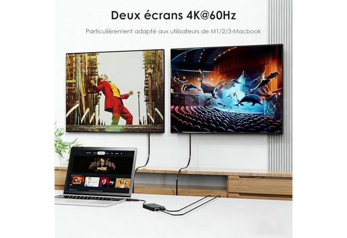 FELIXLEO Montagezubehör USB-C/3.1 auf Dual HDMI Adapter, DisplayLink 60Hz Hub (1 St) Bild 2
