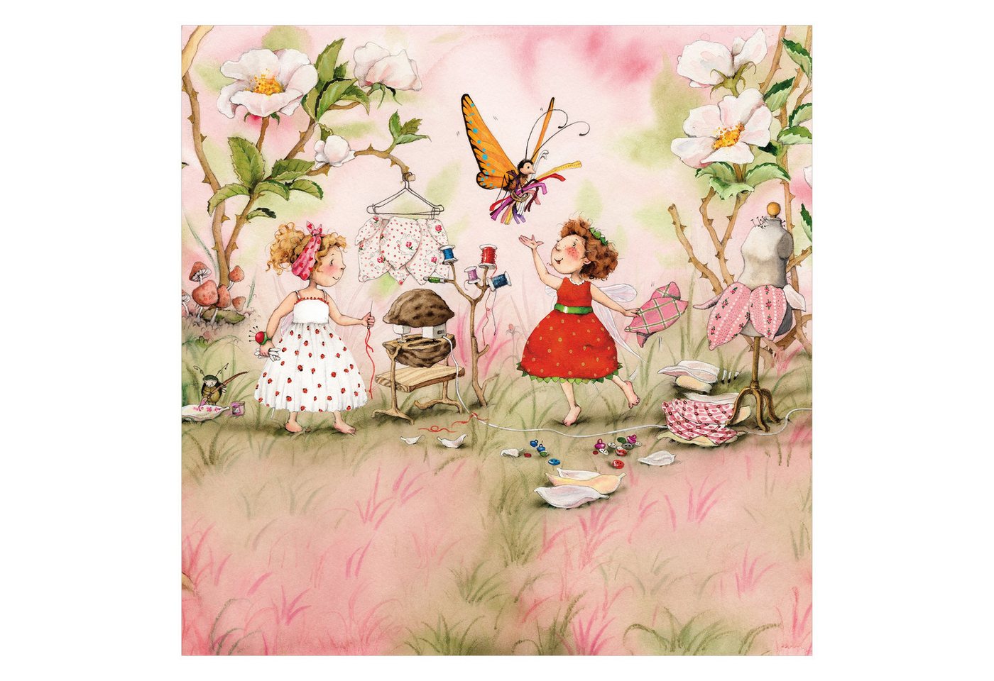 Bilderdepot24 Kindertapete Kinderzimmer Erdbeerinchen Erdbeerfee Kinder Wanddeko Rosa Blumen, Glatt, Matt, (Vliestapete inkl. Kleister oder selbstklebend), Mädchenzimmer Jungenzimmer Babyzimmer Bildtapete Fototapete Wandtapete Bild 2