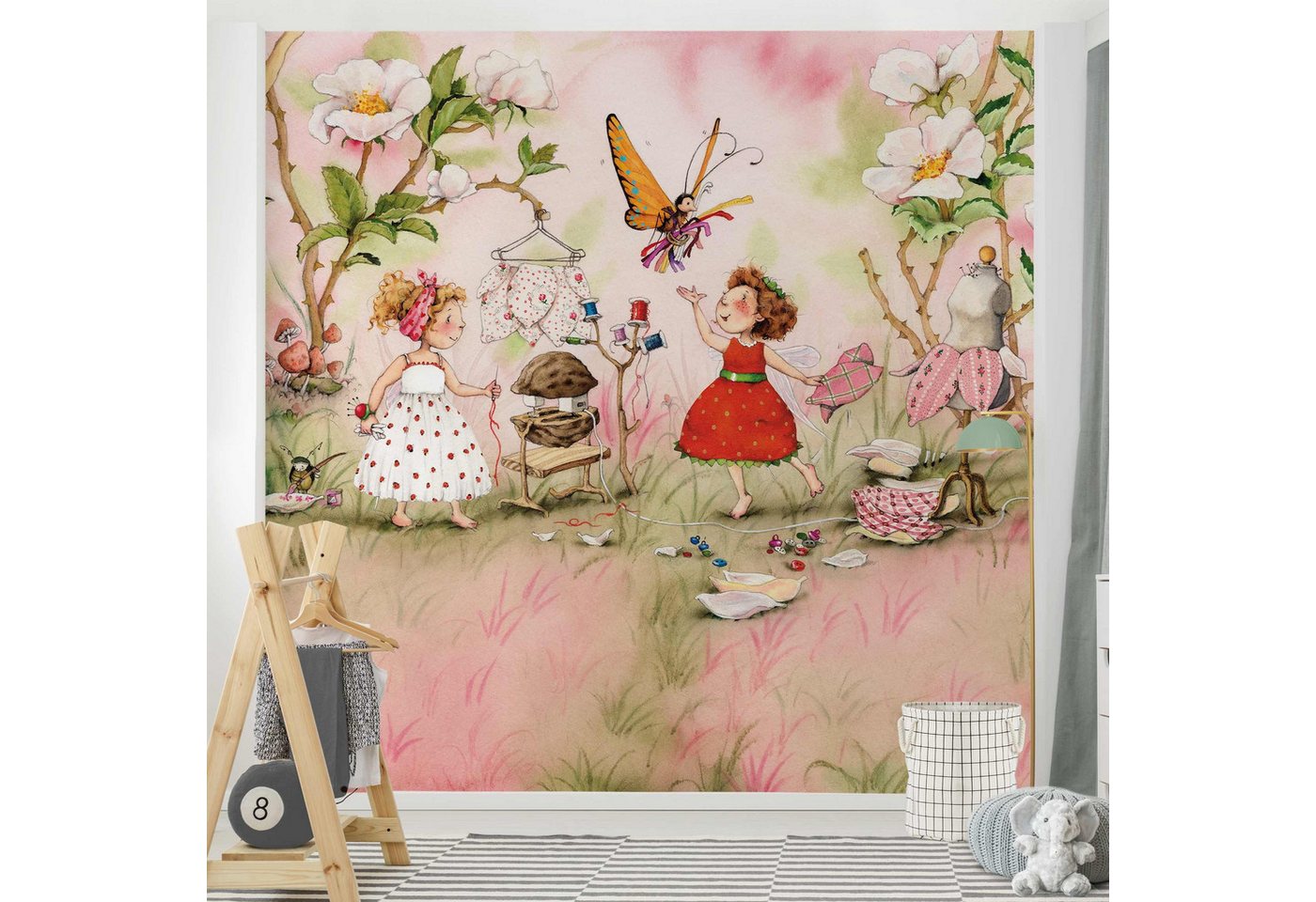 Bilderdepot24 Kindertapete Kinderzimmer Erdbeerinchen Erdbeerfee Kinder Wanddeko Rosa Blumen, Glatt, Matt, (Vliestapete inkl. Kleister oder selbstklebend), Mädchenzimmer Jungenzimmer Babyzimmer Bildtapete Fototapete Wandtapete Bild 5