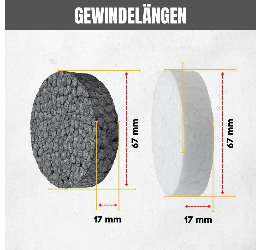 STRÜBER Dämmstoffdübel Styropor Rondelle (Weiß/Grau) für WDVS, (100-tlg), WDVS, Dammung, Abdeckkappen, Styroporscheiben Bild 3