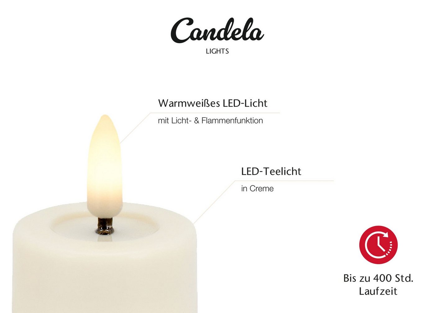 LC Home LED-Kerze Candela Lights LED Kerzen Teelichter 12er Set ?4,5cm Bild 3