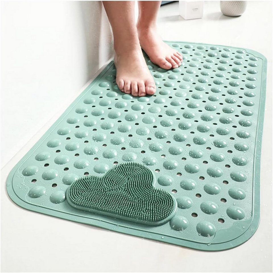 FELIXLEO Duscheinlage Duschmatte rutschfest 90x60 cm mit Saugnäpfen Komfort Massage Grün., 1-tlg.