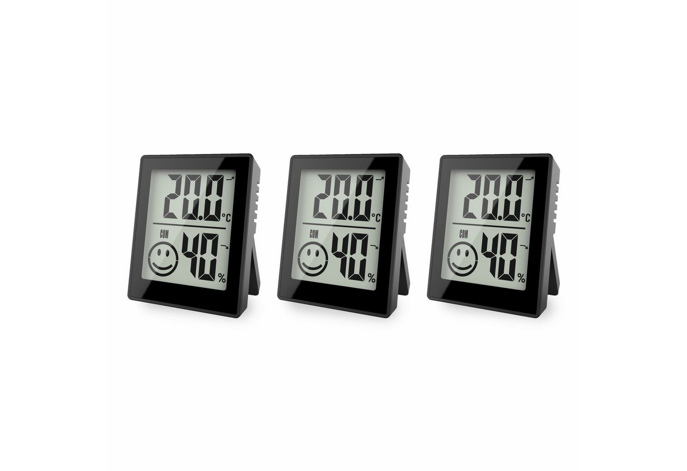 Miraval Klimamesser Miraval Raumklimastation Digital Schwarz, (Inklusive Akku), -10 bis 50°C, 10–99%, Magnet, Standfuß