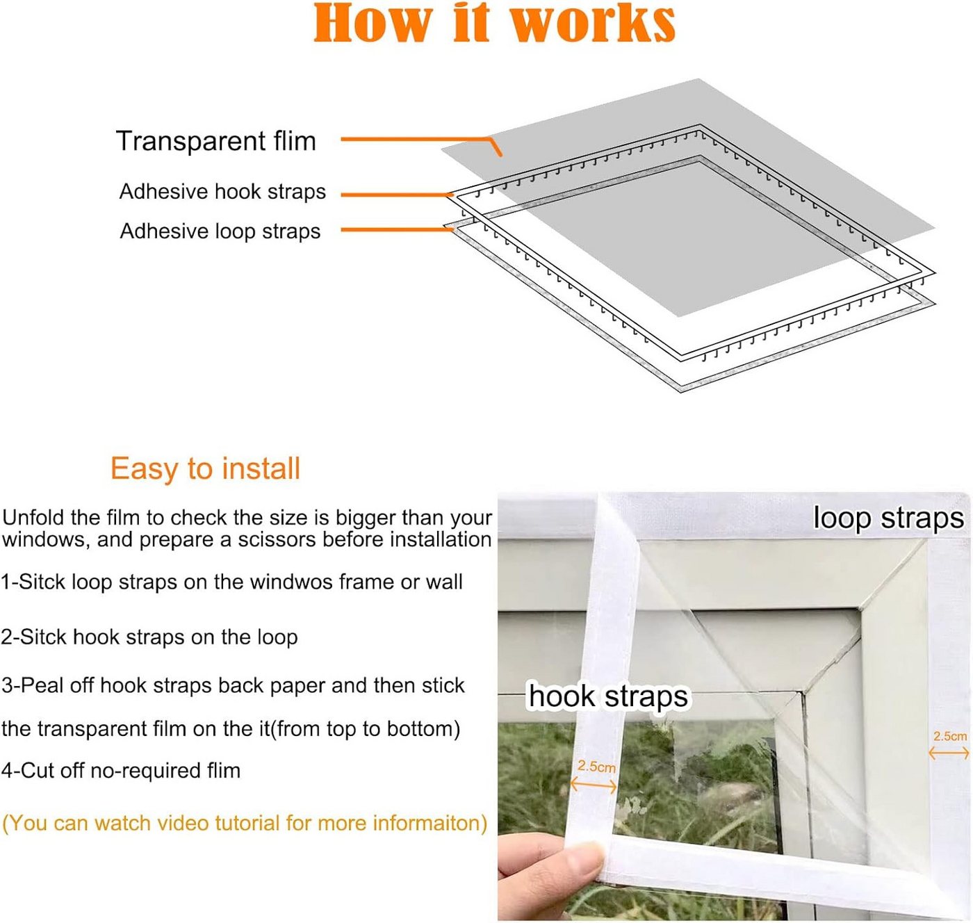 FELIXLEO Fensterfolie Fenster Isolierfolie Thermo Cover Transparent 190x200cm Waermedaemmung Bild 5