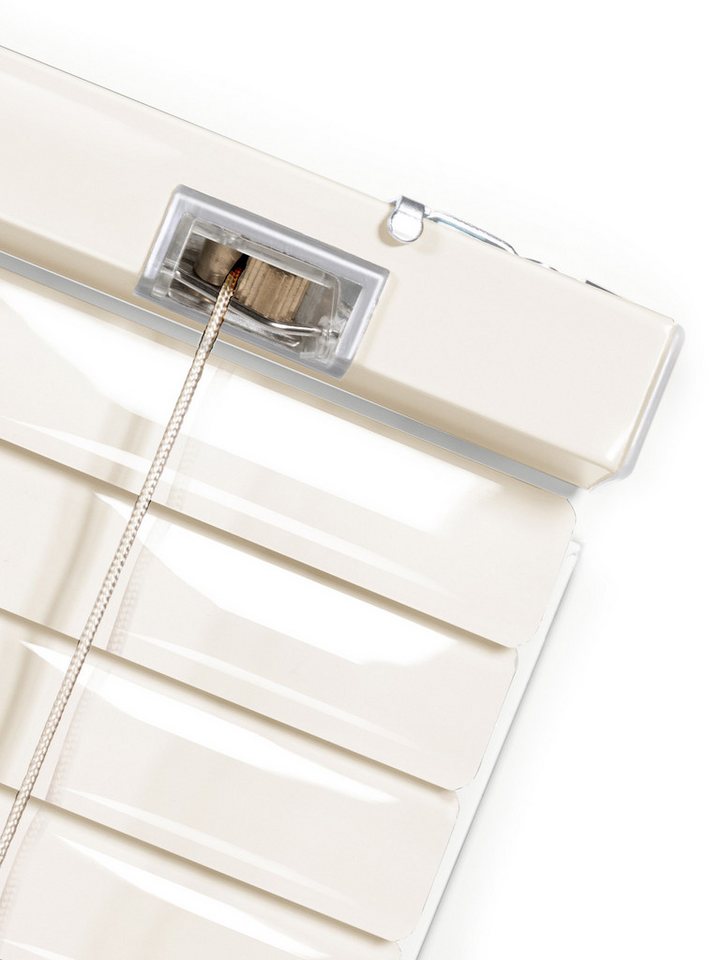 Sonello Jalousie Klemmfix ohne u. mit Bohren 50cm x 100cm Creme Aluminium Jalousette, Klemmfix, Inkl. Halterung für Decken- u. Wandmontage Alu Jalousie Fenster u. Tür, Blickdicht freihängend