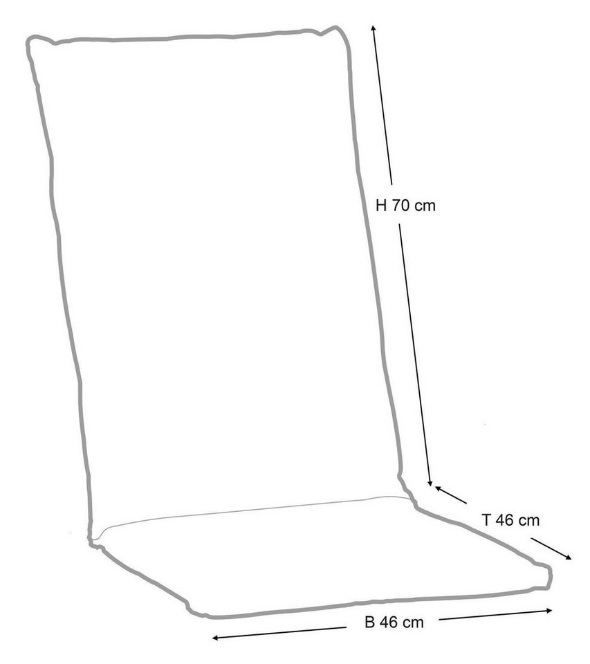 GO-DE Polsterauflage SANDY, B 50 x L 120 cm, Grau, Baumwolle, Polyester, (1 St), für Hochlehner-Stühle Bild 4