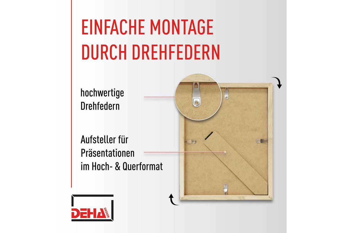 DEHA DESIGN Bilderrahmen Holz Bilderrahmen Fontana, (3 St)