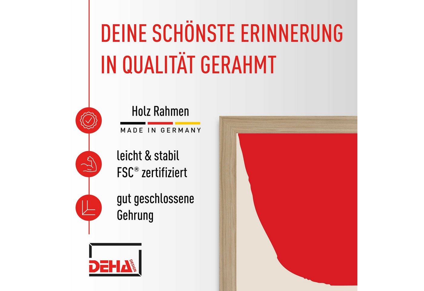 DEHA DESIGN Bilderrahmen Holz Bilderrahmen Fontana, (3 St) Bild 3