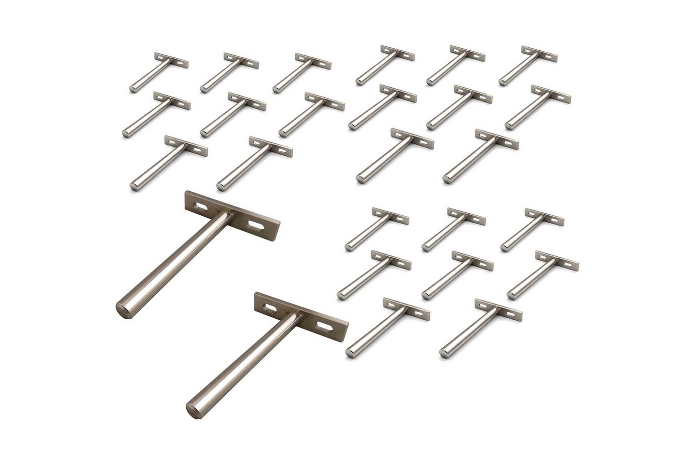 HOOZ Wandregalhalter Tablarträger 10 cm verdeckt stabil für Wand- & Bücherregal 26er Set, Fachbodenträger 26-tlg., Unsichtbare Schwerlast-Befestigung für Holz- und Schweberegale Bild 2