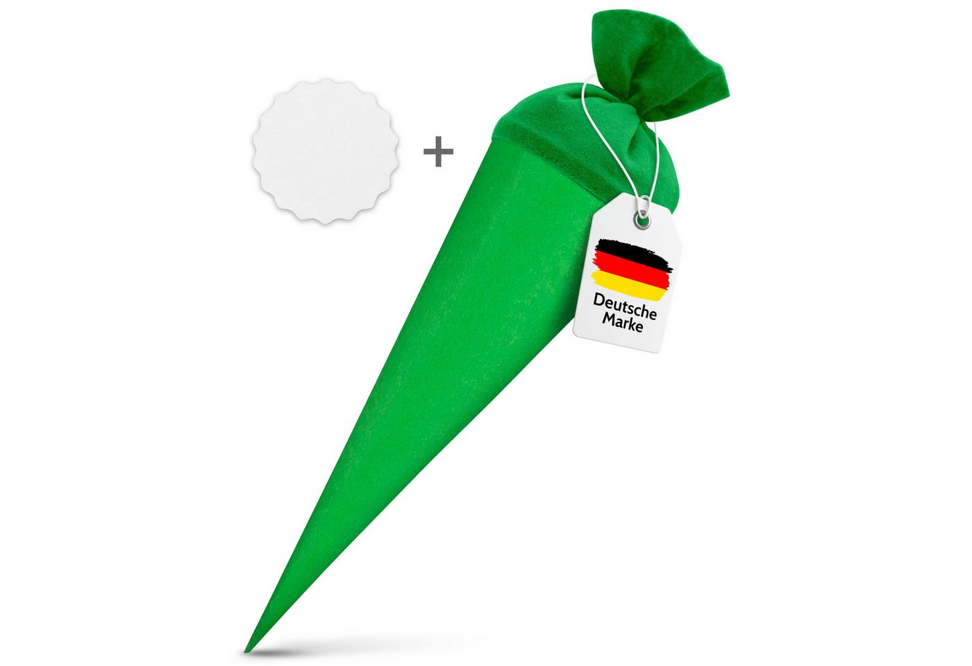 itenga Schultüte itenga Set Grün Schultüte Rohling 70 cm rund + Namensschild Stern (Mot