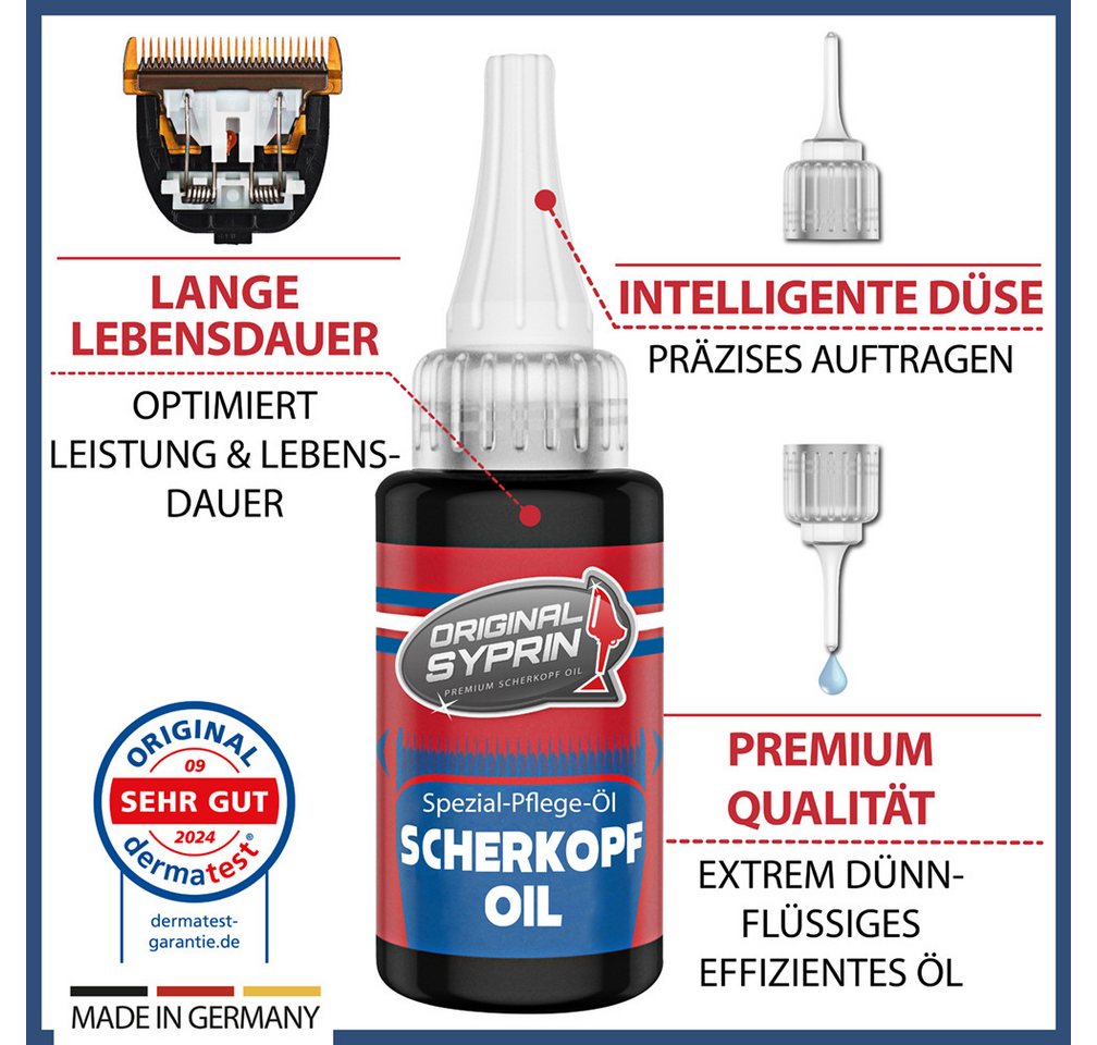 Original Syprin Feinmechaniköl Scherkopf Öl für Haarschneidemaschinen Haarschneider Rasierer Trimmer, 90 ml, (Scherkopf Öl, 3-St., für Haarschneidemaschinen Haarschneider Rasierer Trimmer) Bild 2