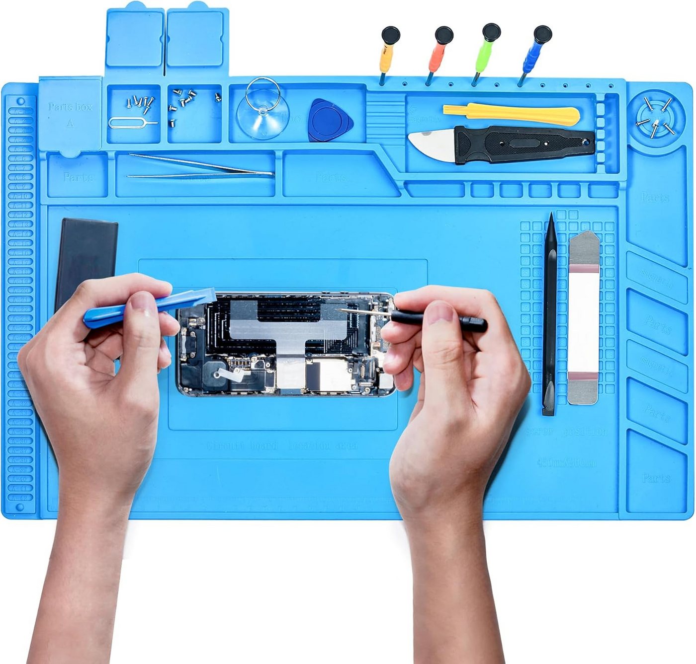 COFI 1453 Lötkolben Reparaturmatte Lötmatte antistatisch 45 × 30 × 1 cm wärmebeständig