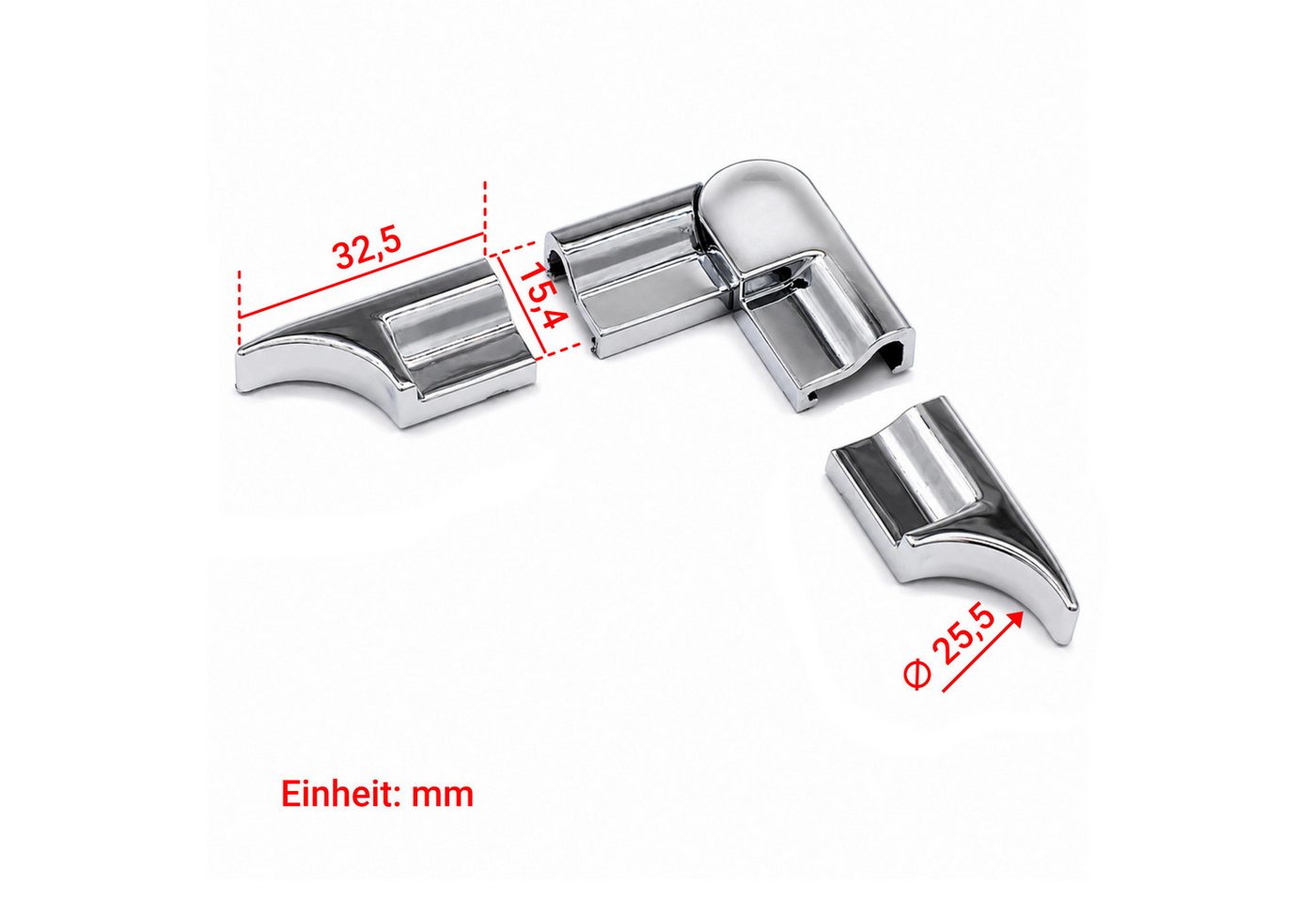 WITEN&NOCK Duschdichtung Schwallschutzleisten Set Eckverbinder Für Duschkabinen Doppeltüren, L: 100 cm