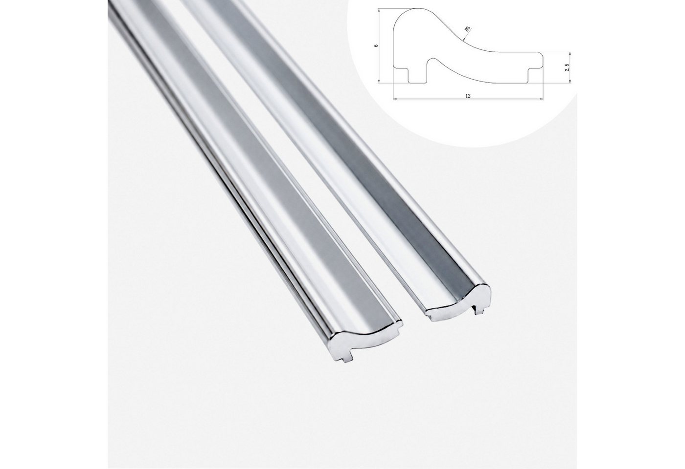 WITEN&NOCK Duschdichtung Schwallschutzleisten Set Eckverbinder Für Duschkabinen Doppeltüren, L: 100 cm Bild 2