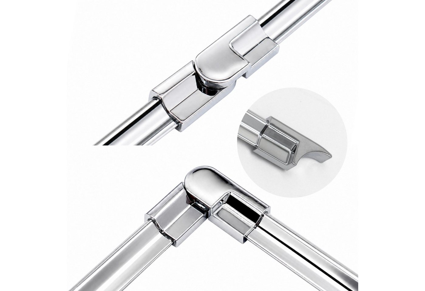 WITEN&NOCK Duschdichtung Schwallschutzleisten Set Eckverbinder Für Duschkabinen Doppeltüren, L: 100 cm Bild 5