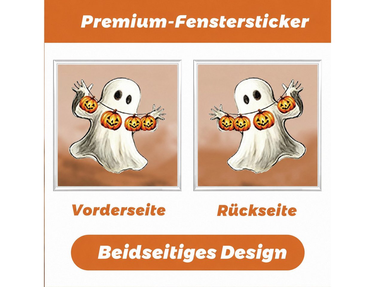 Sorvyzxn Fenstersticker Halloween Fenstersticker, 9 Bögen mit Geistern, Kürbis & Fledermaus, Beidseitig & Rückstandsfrei Entfernbare Fensterdeko, Wiederverwendbar Bild 5