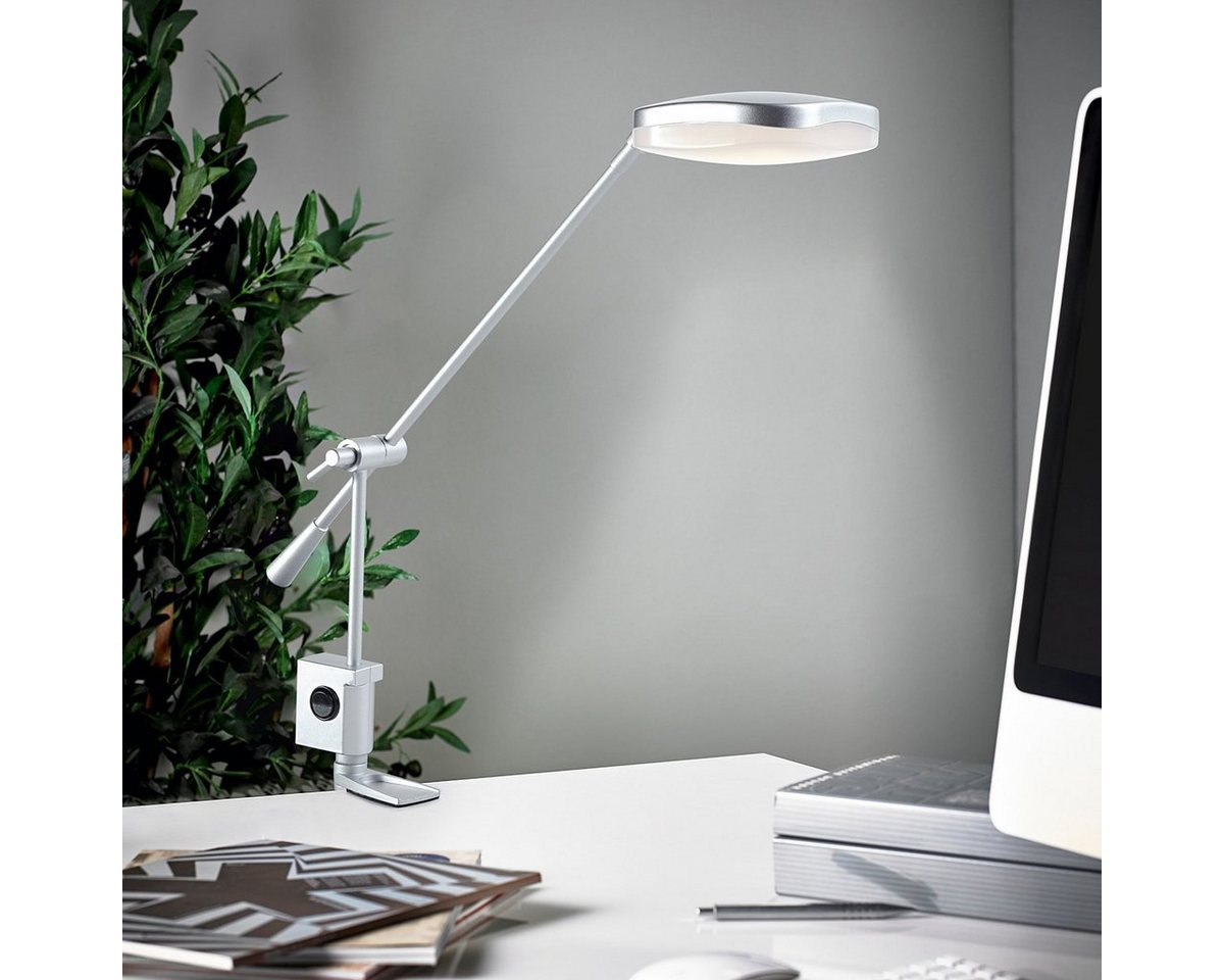 MeLiTec LED Schreibtischlampe T126, warmweiß, LED, Schreibtischleuchte, Leseleuchte, Büroleuchte, Nachttisch, chrom, Klemmfuß Bild 3