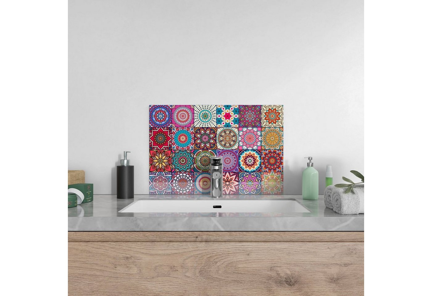DEQORI Küchenrückwand 'Orientalische Muster', Glas Spritzschutz Badrückwand Herdblende Bild 2