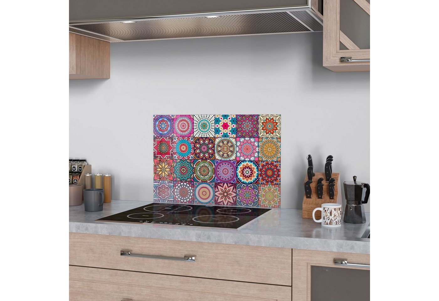DEQORI Küchenrückwand 'Orientalische Muster', Glas Spritzschutz Badrückwand Herdblende Bild 5