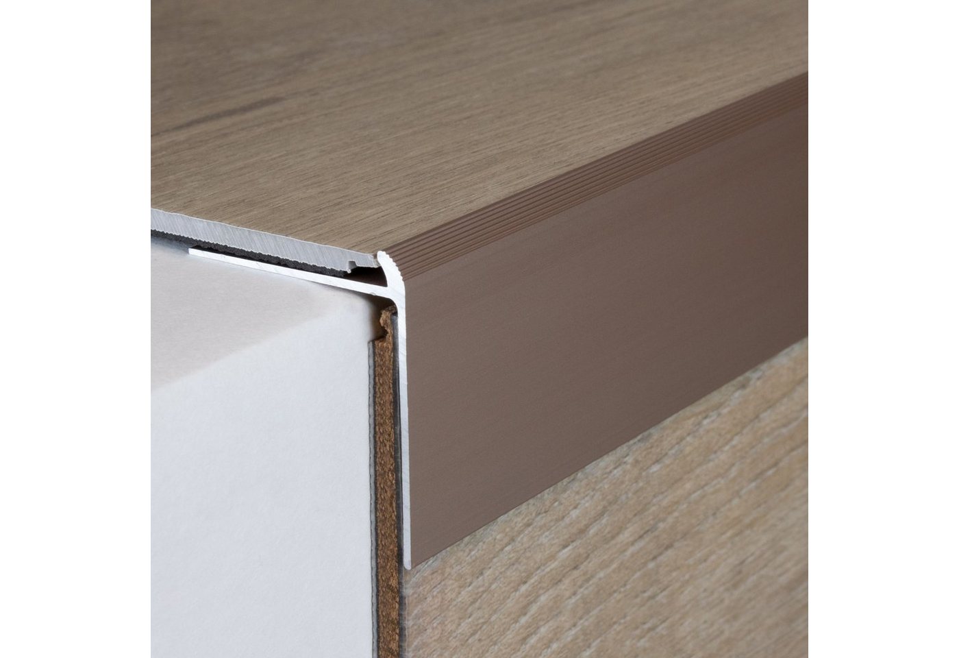 PROVISTON Treppenkantenprofil Aluminium, 40 x 40 x 1000 mm, Silber, Treppenkante, Winkelprofil Bild 2