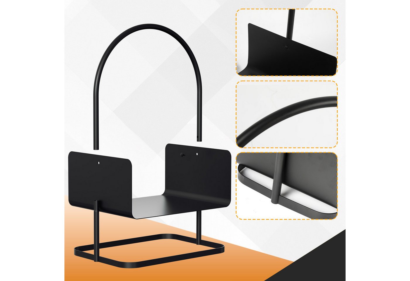 Clanmacy Kaminholzregal Brennholzregal U-förmiges Holzregal Tragbares Außenbereiches Metall, BxTxH:40x30x50 cm