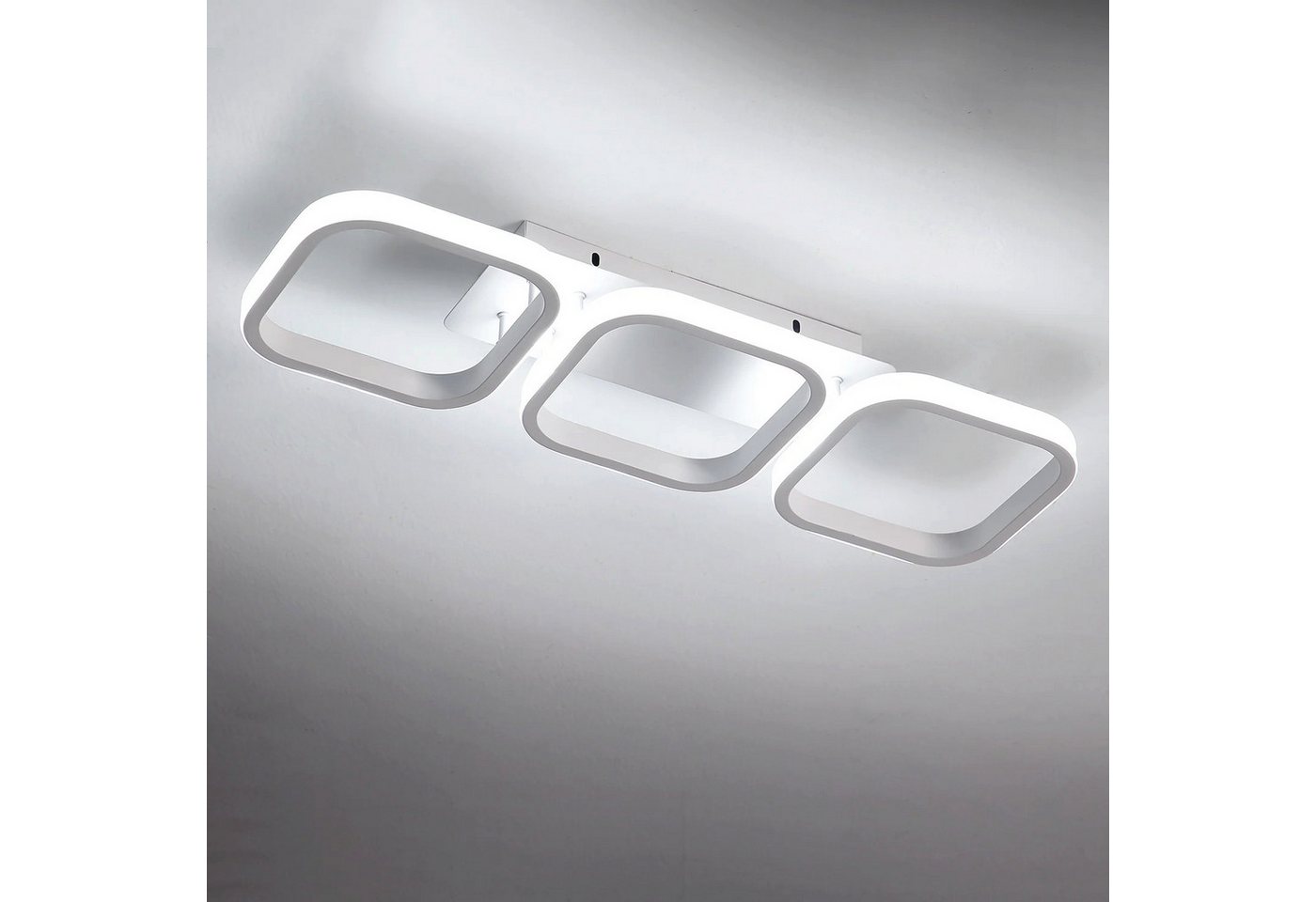 Riserva LED Deckenleuchte Moderne 3-fach Parallele LED Deckenleuchte Weiß 32W 6500K, LED wechselbar Bild 3