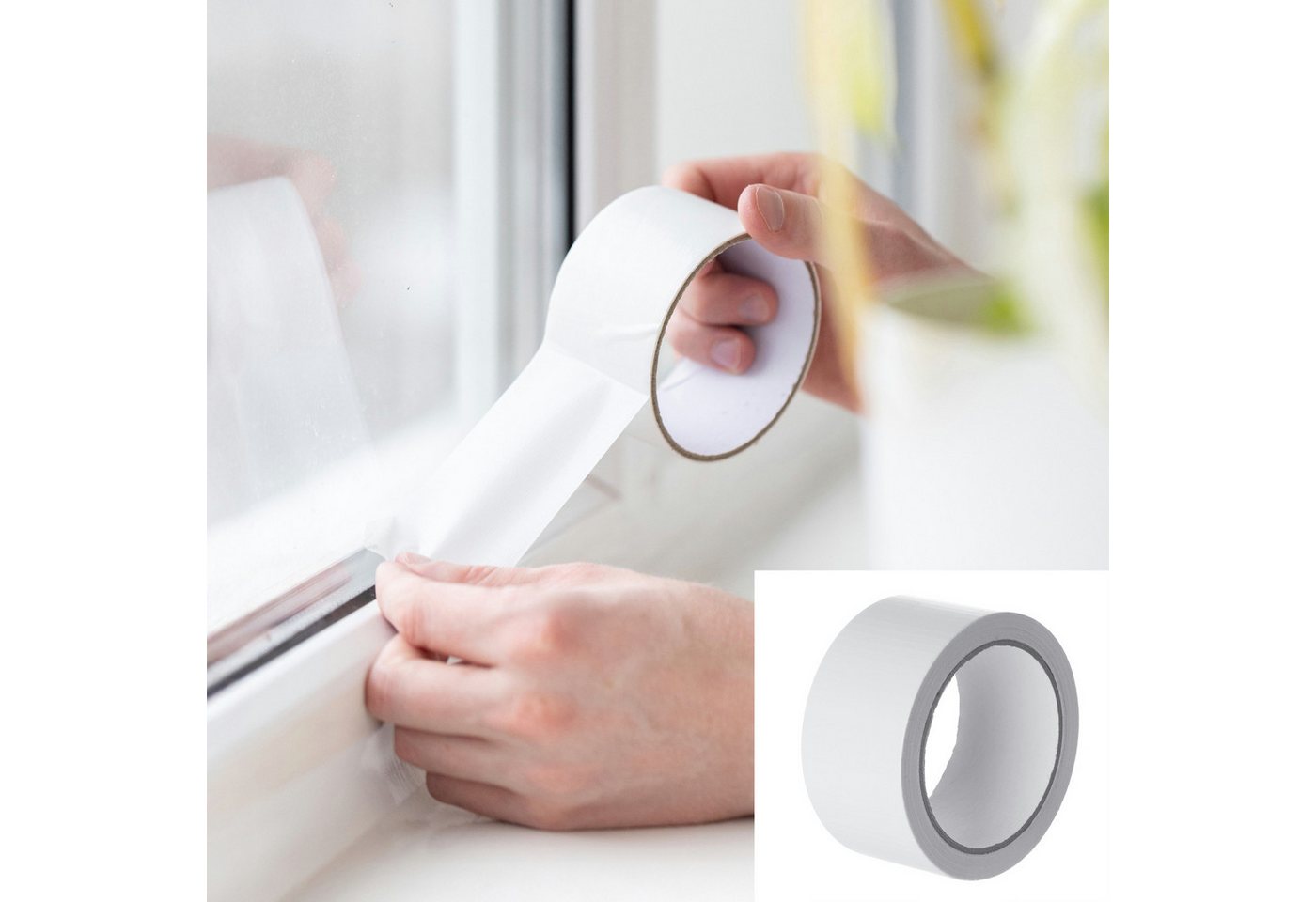 Haushalt International Isolierband Fensterisolierband Fensterdichtung Gewebeband 3x20m 3er Set (Set, 3-St., Packung) je Rolle 5cm x 20m, Zuschneidbar, Abdichten, Vorratspaket Bild 5