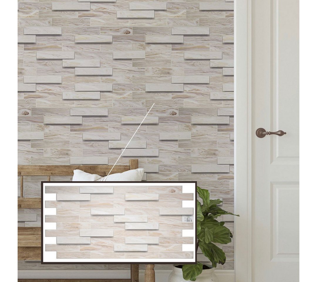 STM Company 3D Wandpaneel 3D-Wandpaneele PVC, Holz Optik, 1-20 Platten - 0.5-10 m², (5-tlg) Für Wohnzimmer, Küche & Bad, Einfache DIY-Montage Bild 2