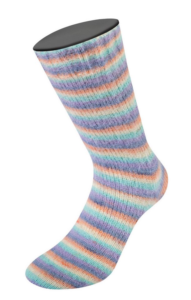 LANA GROSSA Cosy Socks Multi Stripes Häkelwolle, 400 m