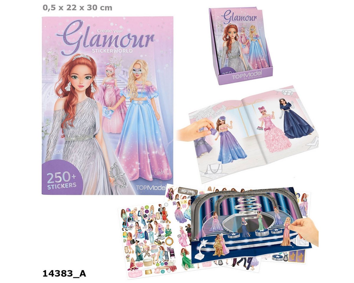 Depesche Stickerbuch TOPModel Glamour Stickerworld – Stickerbuch 250+ Sticker
