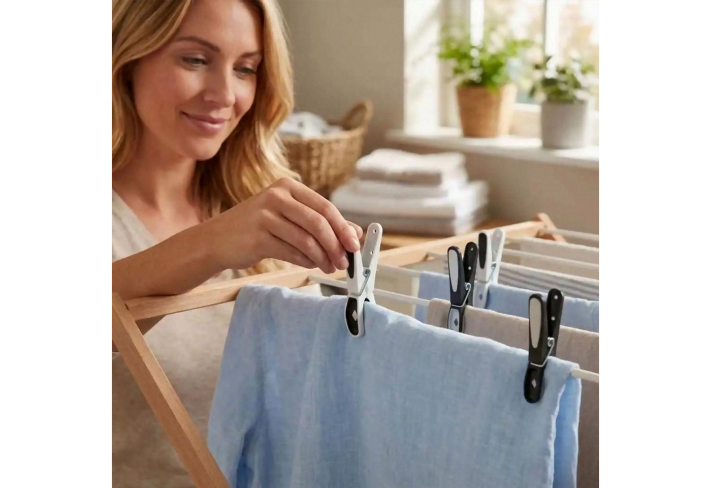 relaxdays Wäscheklammern Wäscheklammern Soft-Grip, 50er Pack