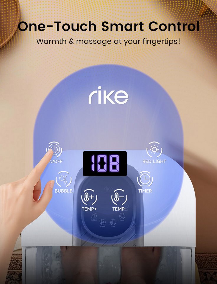 ALLJOY Fußbad Fußbadgerät,Fußbadewanne als Fuß‑Spa mit Heiz‑ und Massagefunktion, Automatische Abschaltung, Überhitzungsschutz, Faltbar,Digitalanzeige Bild 2