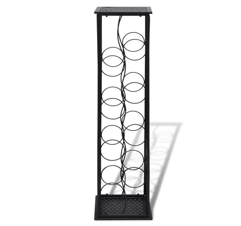 furnicato Weinregal Flaschenhalter-Standregal 23,5x21,5x100 cm Schwarz aus Schmiedeeisen, 1-tlg.
