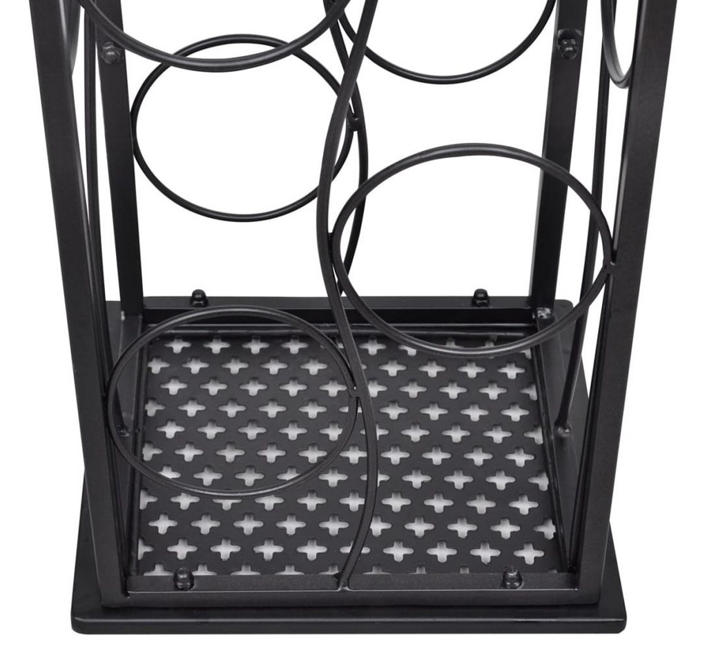 furnicato Weinregal Flaschenhalter-Standregal 23,5x21,5x100 cm Schwarz aus Schmiedeeisen, 1-tlg. Bild 3