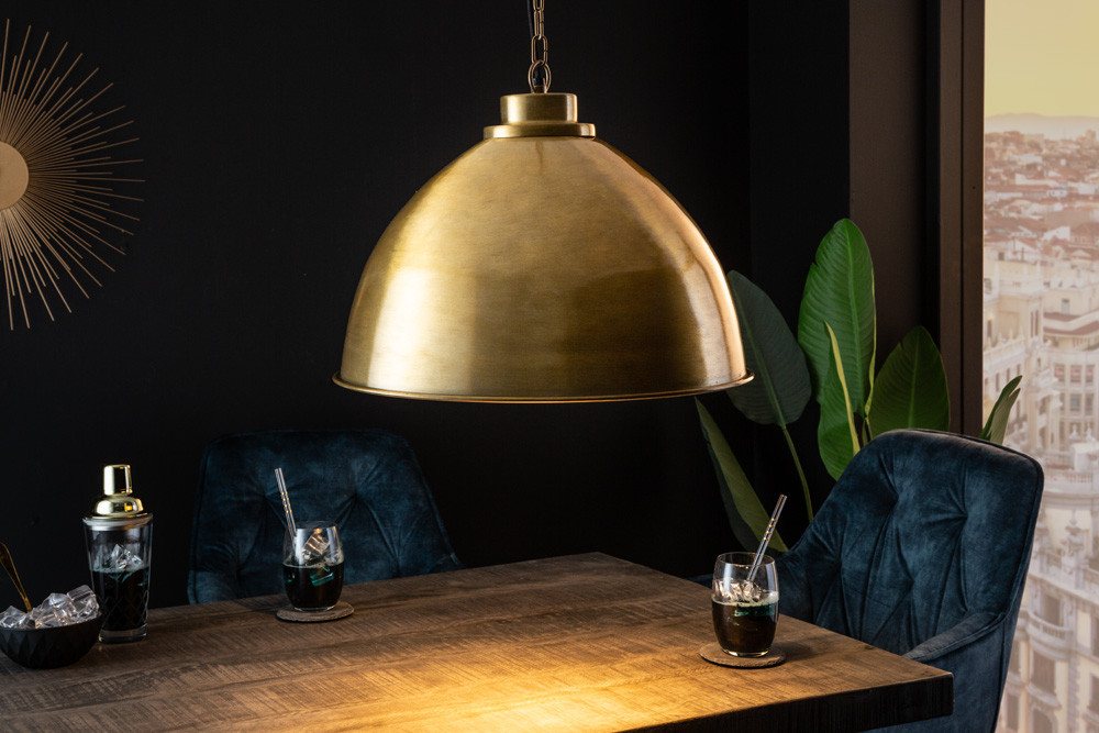 riess-ambiente Hängeleuchte INDUSTRIAL 45cm gold, keine besonderen Funktionen, ohne Leuchtmittel, Wohnzimmer · Metall · Schirm · Esszimmer · höhenverstellbar · Design Bild 2
