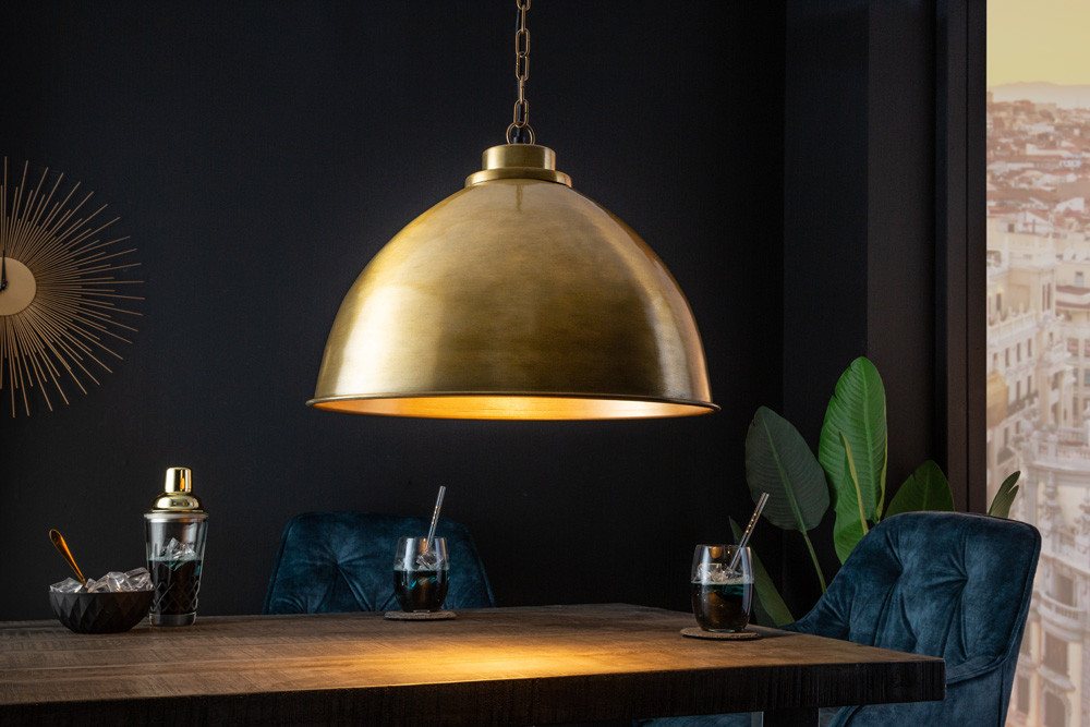 riess-ambiente Hängeleuchte INDUSTRIAL 45cm gold, keine besonderen Funktionen, ohne Leuchtmittel, Wohnzimmer · Metall · Schirm · Esszimmer · höhenverstellbar · Design Bild 3