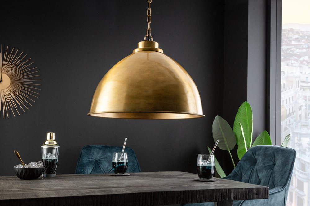 riess-ambiente Hängeleuchte INDUSTRIAL 45cm gold, keine besonderen Funktionen, ohne Leuchtmittel, Wohnzimmer · Metall · Schirm · Esszimmer · höhenverstellbar · Design Bild 5