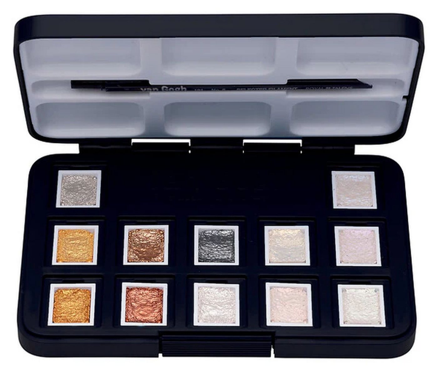 Talens Aquarellfarbe Van Gogh Pocketbox Metallic & Interfernce, 12 Farben in halbe Näpfchen Bild 3