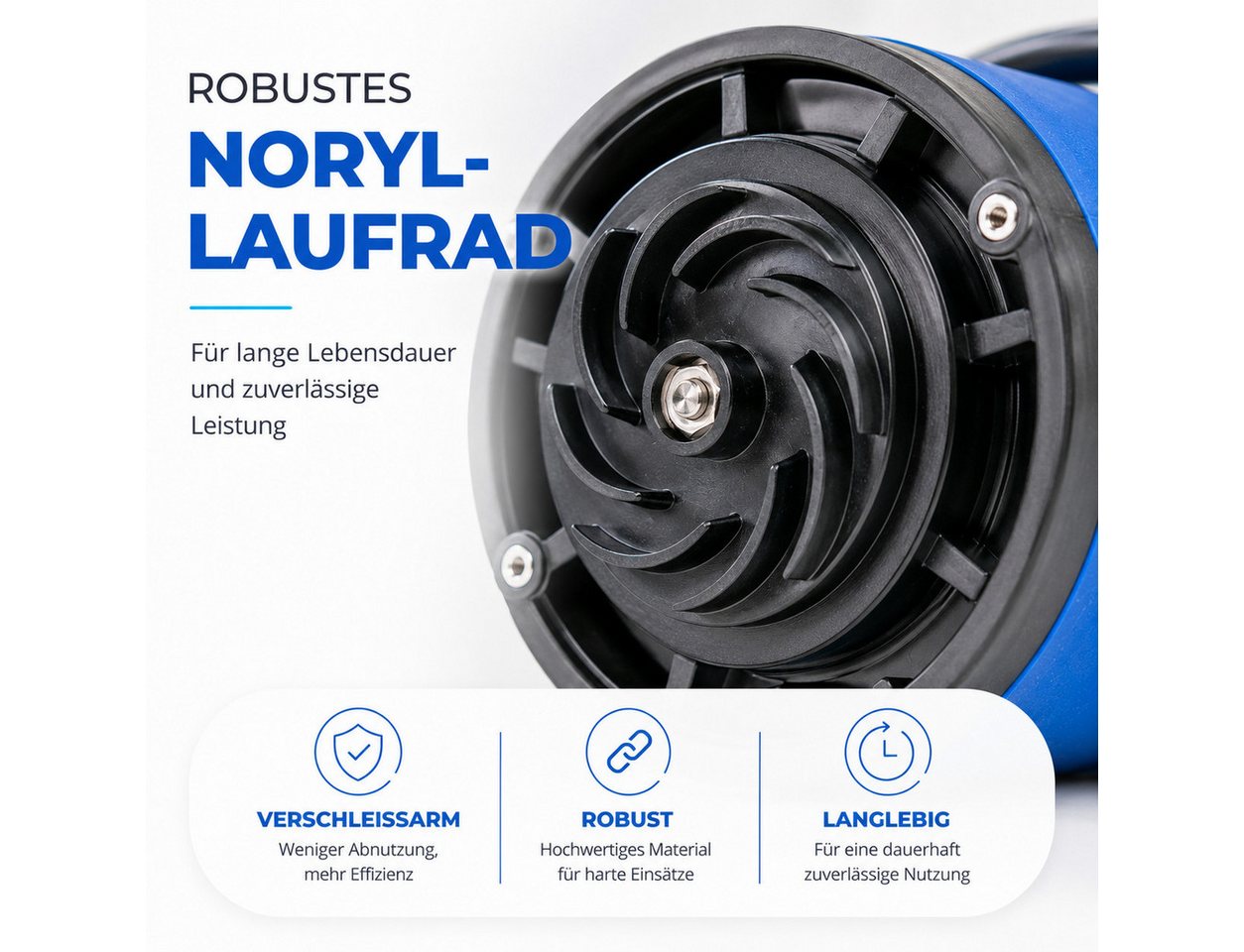 TK Gruppe Schmutzwasser-Tauchpumpe Schmutzwasser Tauchpumpe 400 W 7500 l/h – Überschwemmung & Hochwasser (1-tlg)
