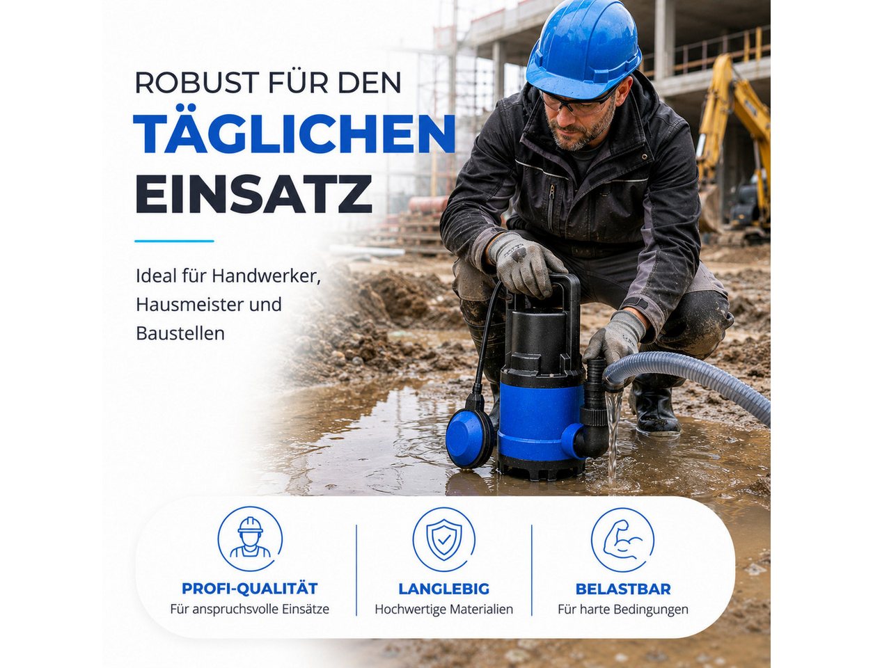 TK Gruppe Schmutzwasser-Tauchpumpe Schmutzwasser Tauchpumpe 400 W 7500 l/h – Überschwemmung & Hochwasser (1-tlg) Bild 5