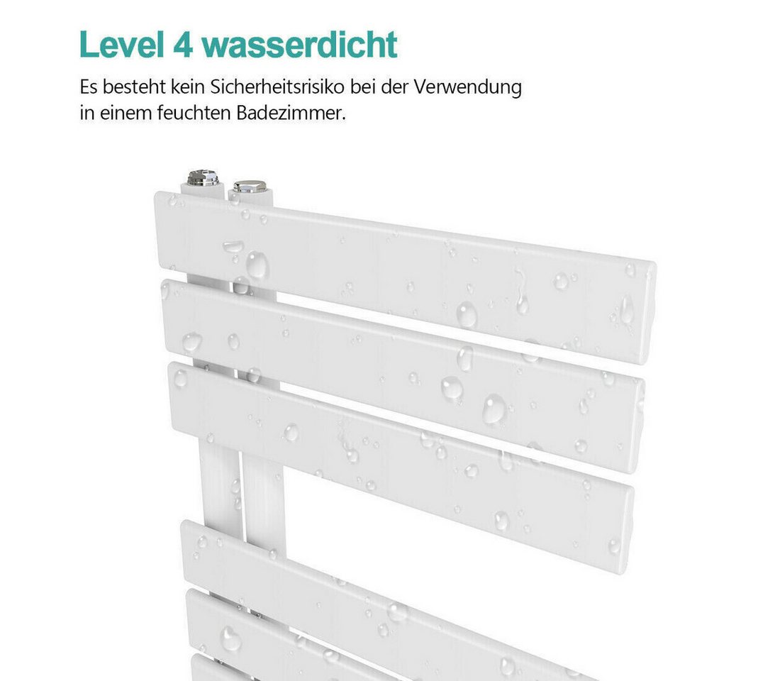AICA Badheizkörper Handtuchtrockner Handtuchwärmer, Seitenanschluss, Weiß/Anthrazit Bild 4