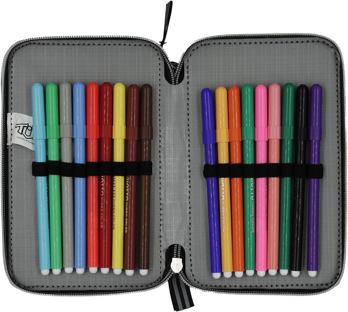 GOLDKIDS Federmäppchen Federtasche Federmappe Federmäppchen XXL Schüleretui, (Federtasche Federpenal Schulmäppchen, 1-tlg., ToneUpTone Ombre 3 Fächer 45-teilig), gefüllt inkl Hausaufgabenheft Bild 3