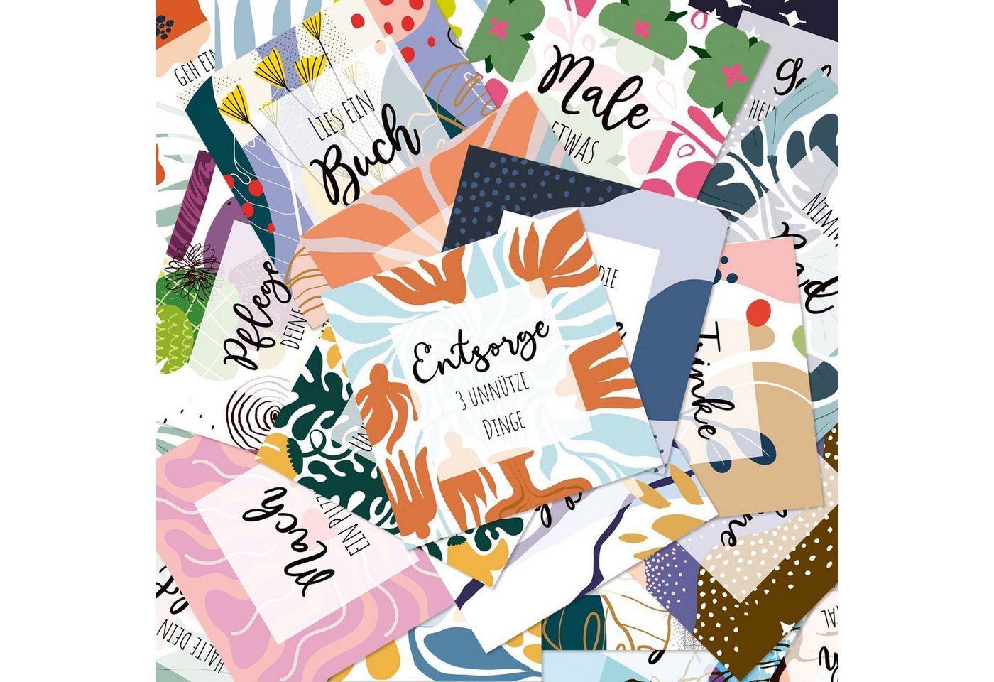 Logbuch-Verlag Klappkarte Bunte Selbstfürsorge Karten Set 38 Achtsamkeit Selfcare für Erwachsene Bild 4