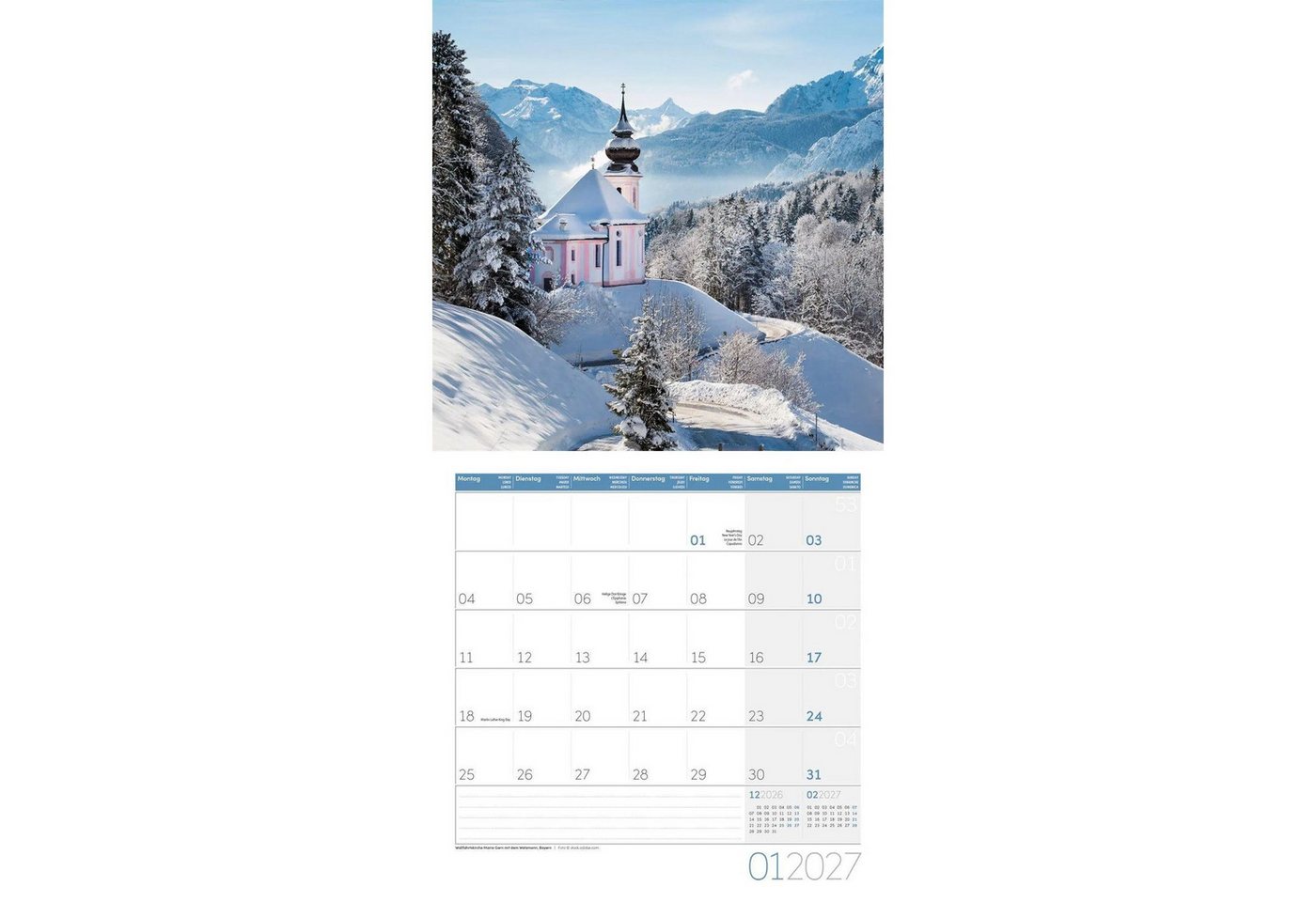 Ackermann Wandkalender Deutschland Kalender 2027 - 30x30 - Art12 Bild 2