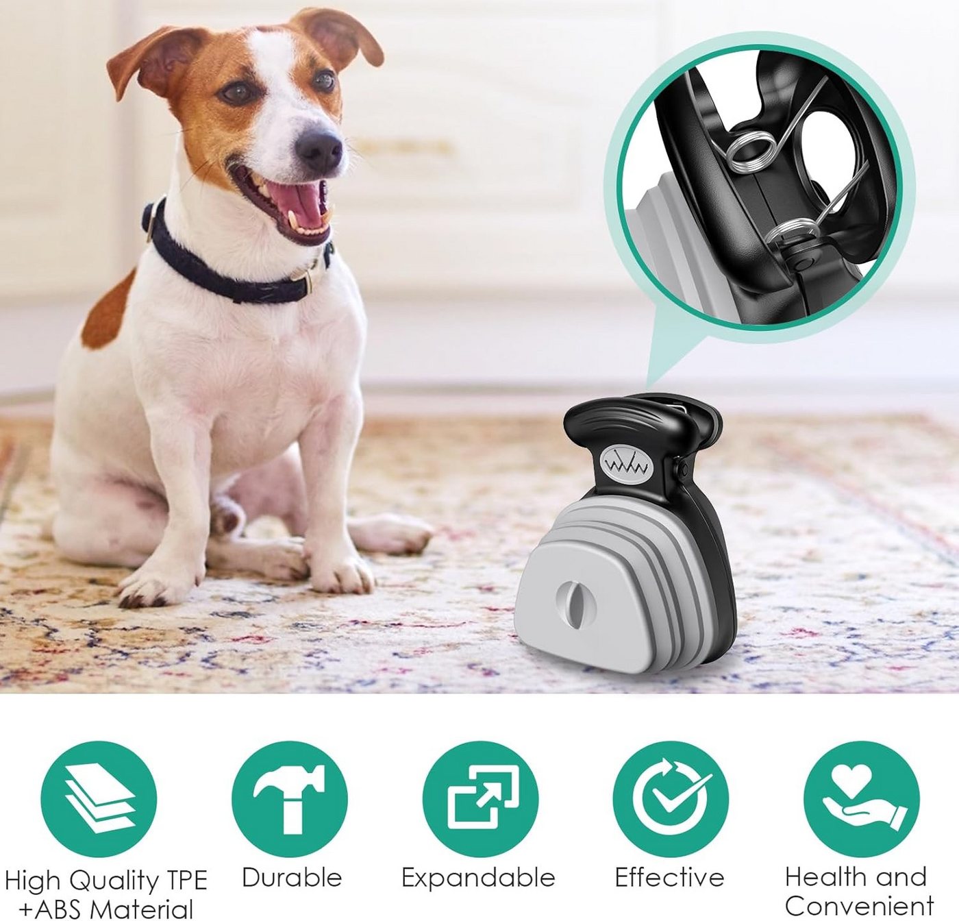 FELIXLEO Greifzange Hundekotgreifer Faltbar Tragbarer Pooper Scooper Haustier Grau, 1-tlg. Bild 4