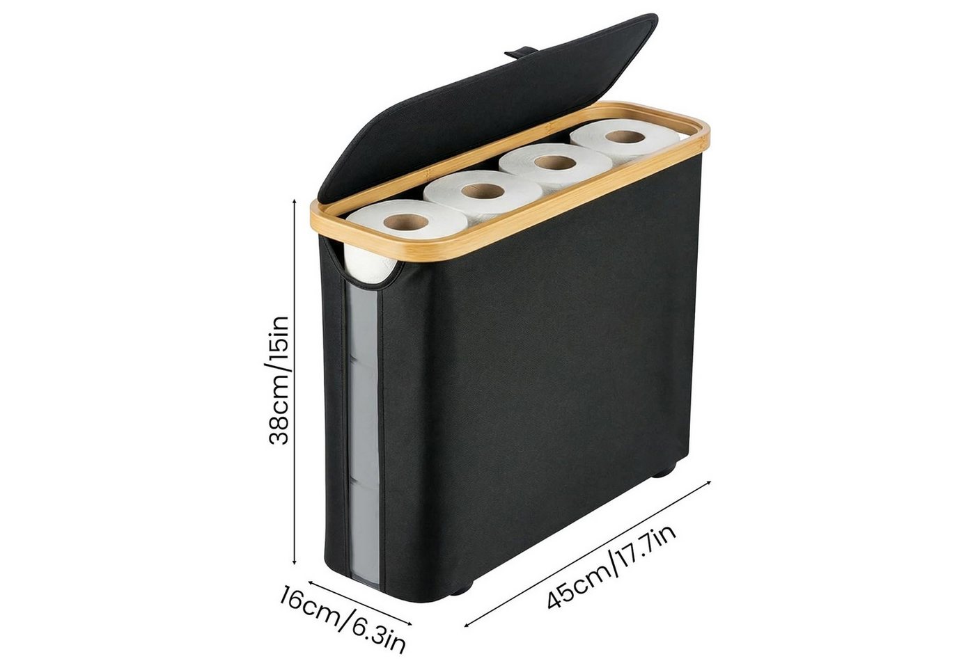 Youyijia Toilettenpapierhalter 28L Toilettenpapier Aufbewahrung Korb mit Deckel für 9-12 Rollen
