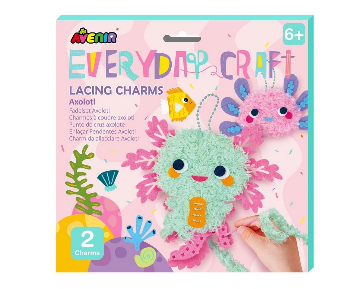 Avenir Kreativset Fädelset Axolotl Filz Anhänger DIY Bastelset ab 6 Jahre