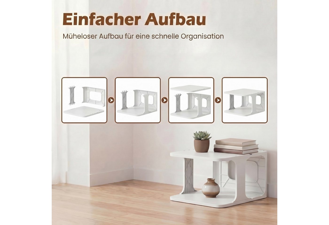KOMFOTTEU Schuhregal, 6 Ebenen Schuhorganizer aus Kunststoff, stapelbar Bild 3