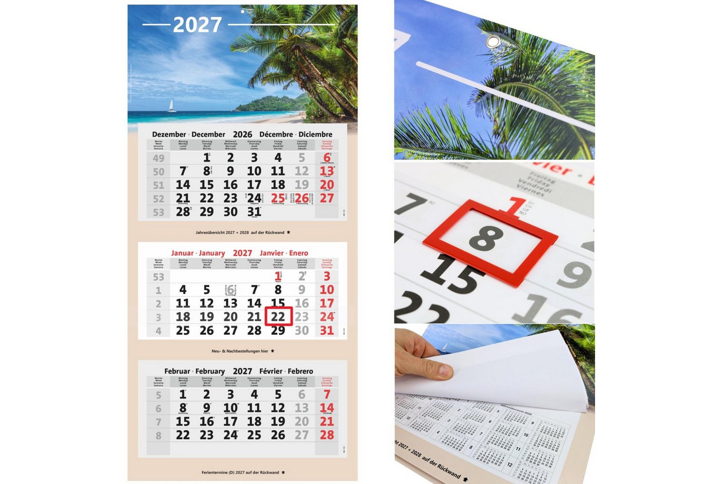 Anschütz Wandkalender Bildkalender 3-Monatskalender 2027